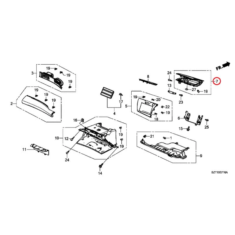 [NEW] JDM HONDA CR-Z ZF1 2012 Instrument panel garnish (passenger side) GENUINE OEM - Image 9