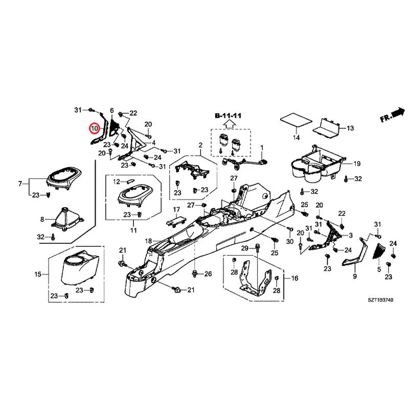 [NEW] JDM HONDA CR-Z ZF1 2012 Console GENUINE OEM - Image 10
