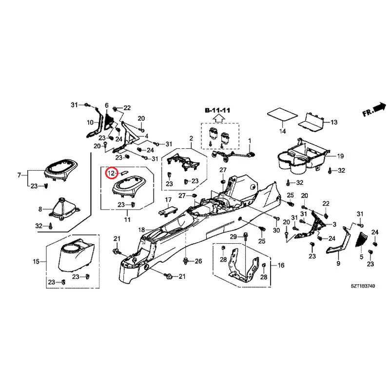 [NEW] JDM HONDA CR-Z ZF1 2012 Console GENUINE OEM - Image 12