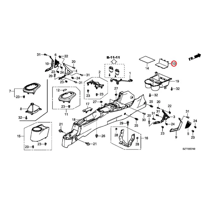 [NEW] JDM HONDA CR-Z ZF1 2012 Console GENUINE OEM - Image 13