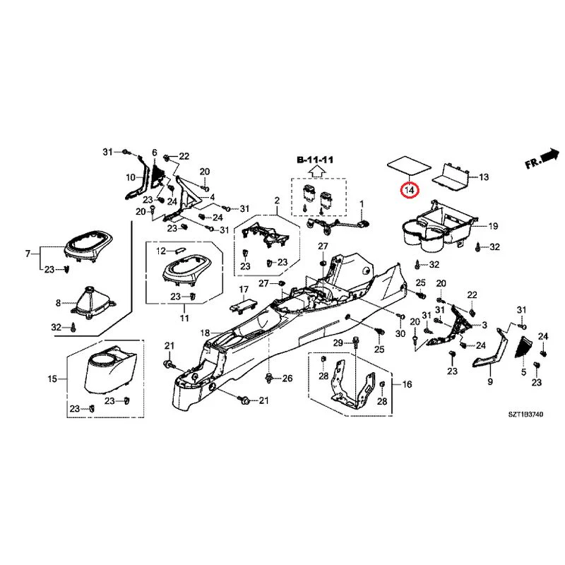 [NEW] JDM HONDA CR-Z ZF1 2012 Console GENUINE OEM - Image 14