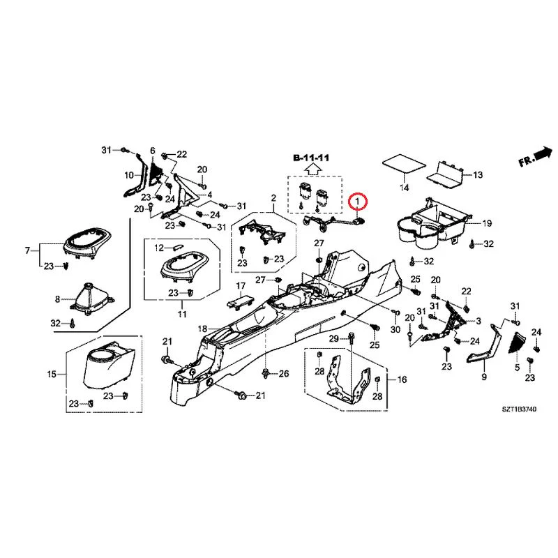 [NEW] JDM HONDA CR-Z ZF1 2012 Console GENUINE OEM - Image 2