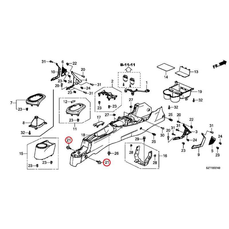 [NEW] JDM HONDA CR-Z ZF1 2012 Console GENUINE OEM - Image 24