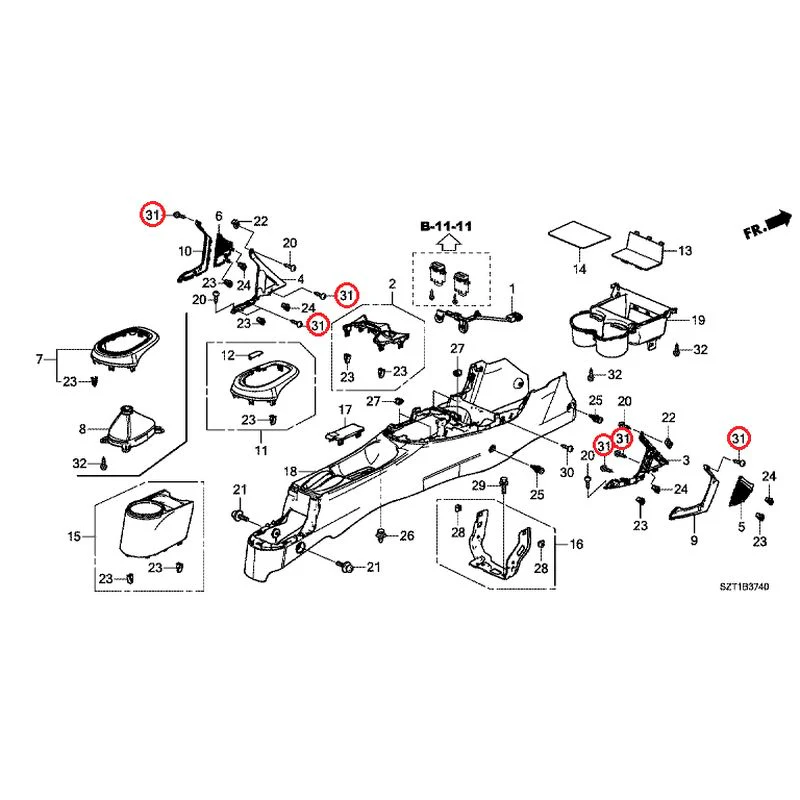 [NEW] JDM HONDA CR-Z ZF1 2012 Console GENUINE OEM - Image 35