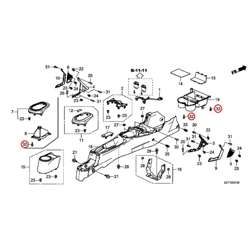 [NEW] JDM HONDA CR-Z ZF1 2012 Console GENUINE OEM - Image 36
