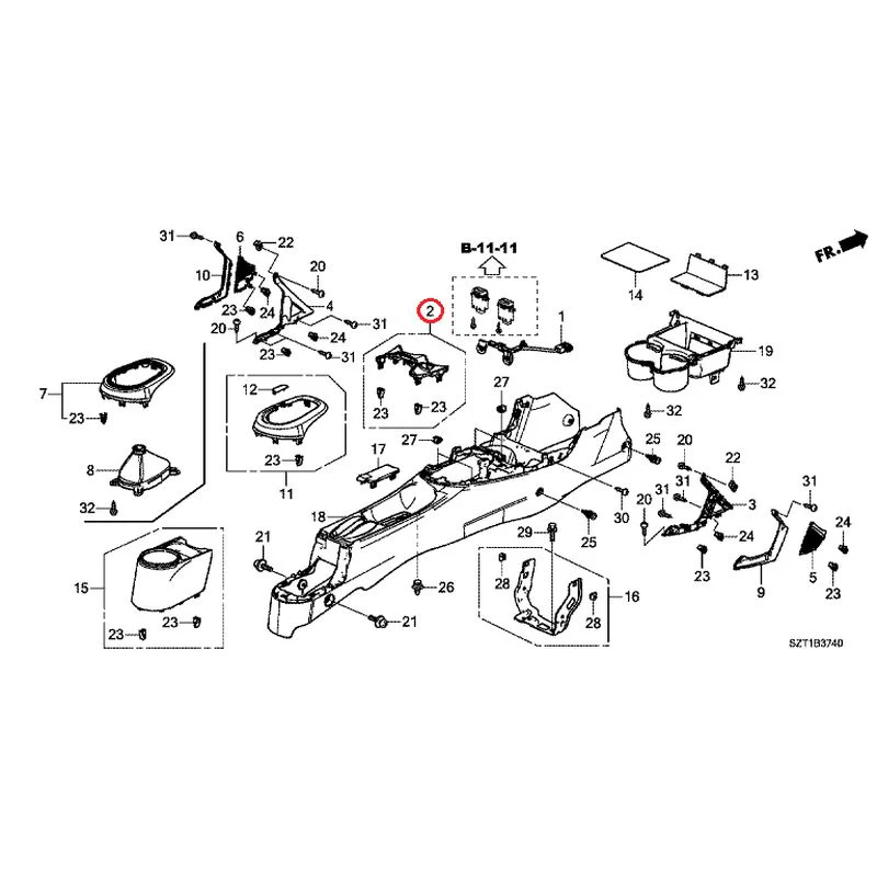 [NEW] JDM HONDA CR-Z ZF1 2012 Console GENUINE OEM - Image 4