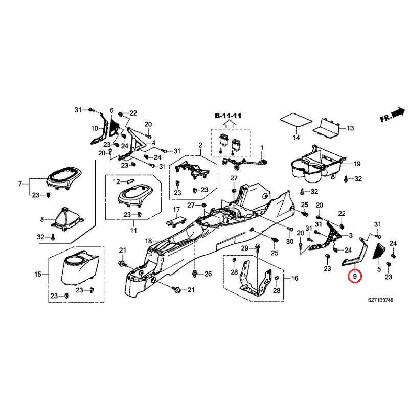 [NEW] JDM HONDA CR-Z ZF1 2012 Console GENUINE OEM - Image 9