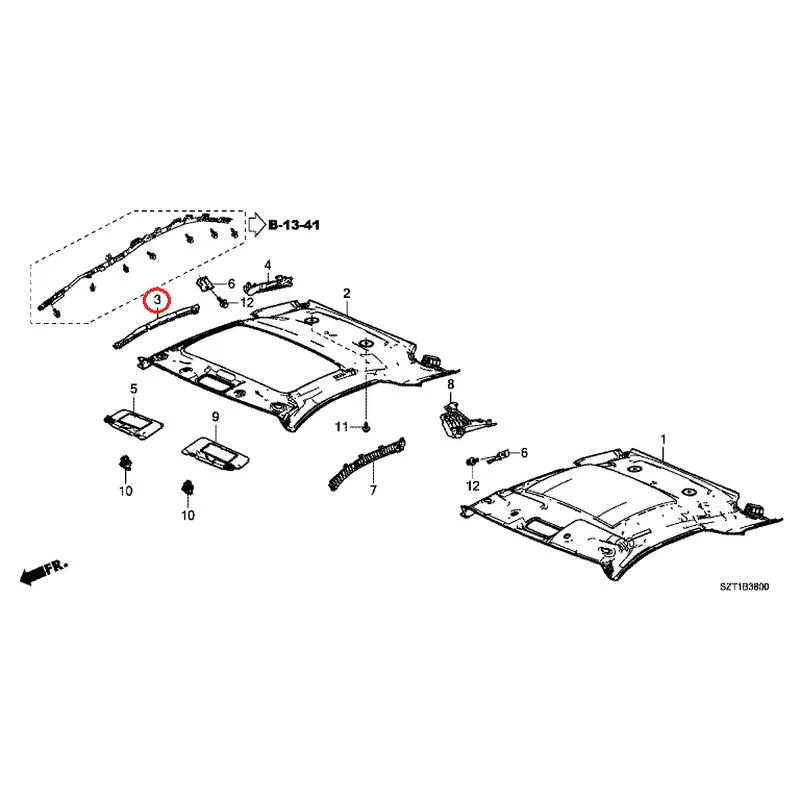 [NEW] JDM HONDA CR-Z ZF1 2012 Roof Lining GENUINE OEM - Image 10
