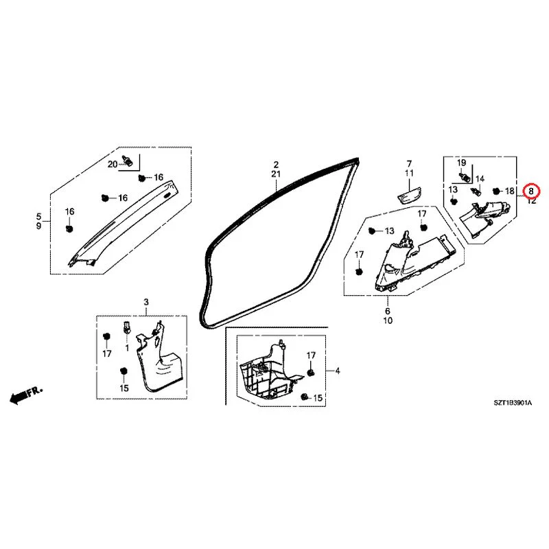 [NEW] JDM HONDA CR-Z ZF1 2012 Pillar Garnish GENUINE OEM - Image 17