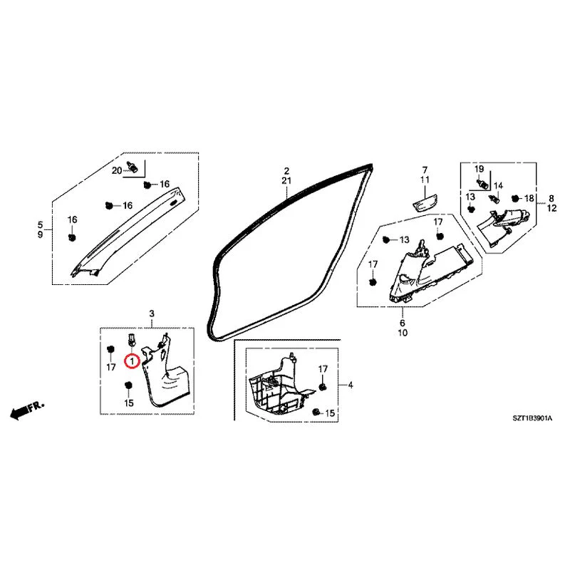 [NEW] JDM HONDA CR-Z ZF1 2012 Pillar Garnish GENUINE OEM - Image 2