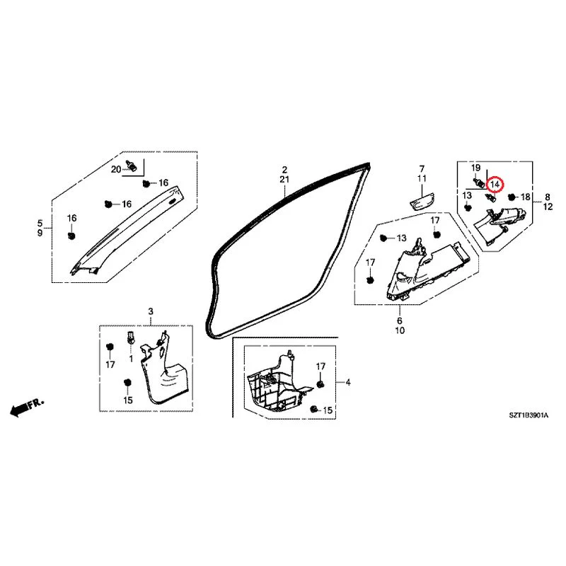 [NEW] JDM HONDA CR-Z ZF1 2012 Pillar Garnish GENUINE OEM - Image 35