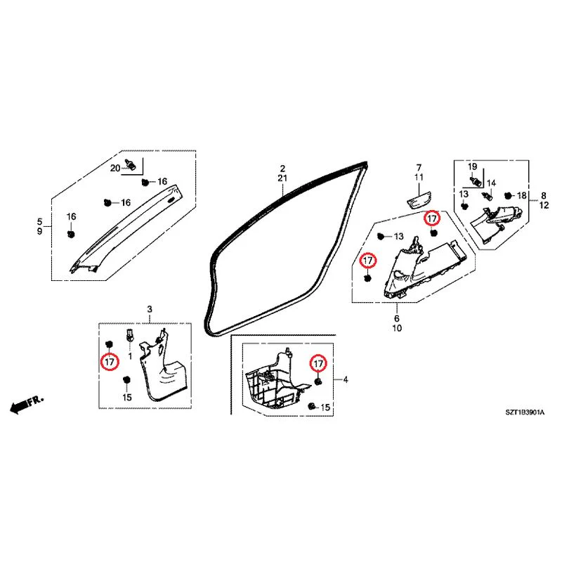 [NEW] JDM HONDA CR-Z ZF1 2012 Pillar Garnish GENUINE OEM - Image 38