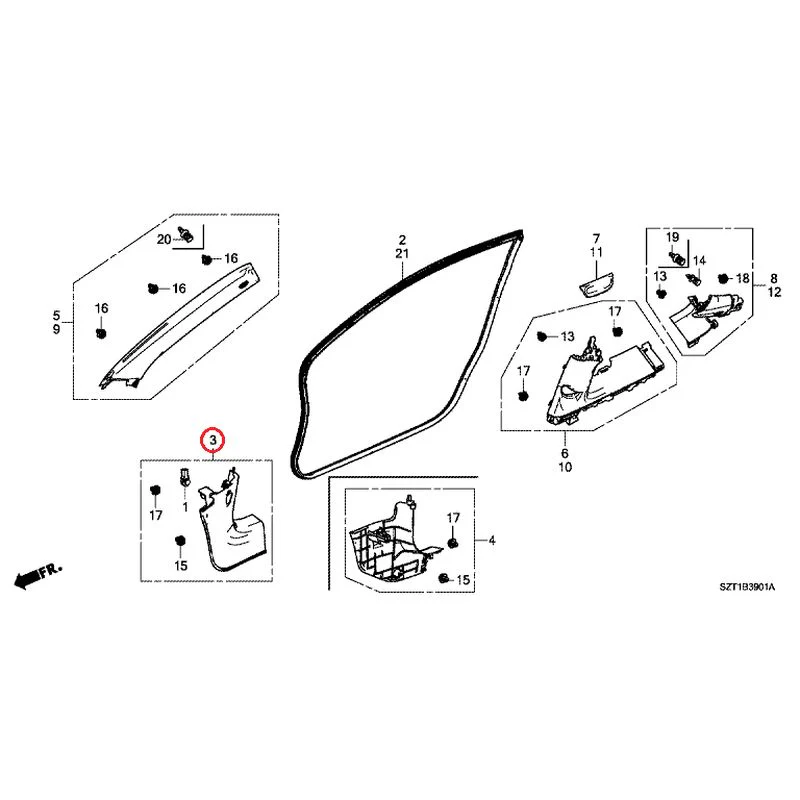 [NEW] JDM HONDA CR-Z ZF1 2012 Pillar Garnish GENUINE OEM - Image 4