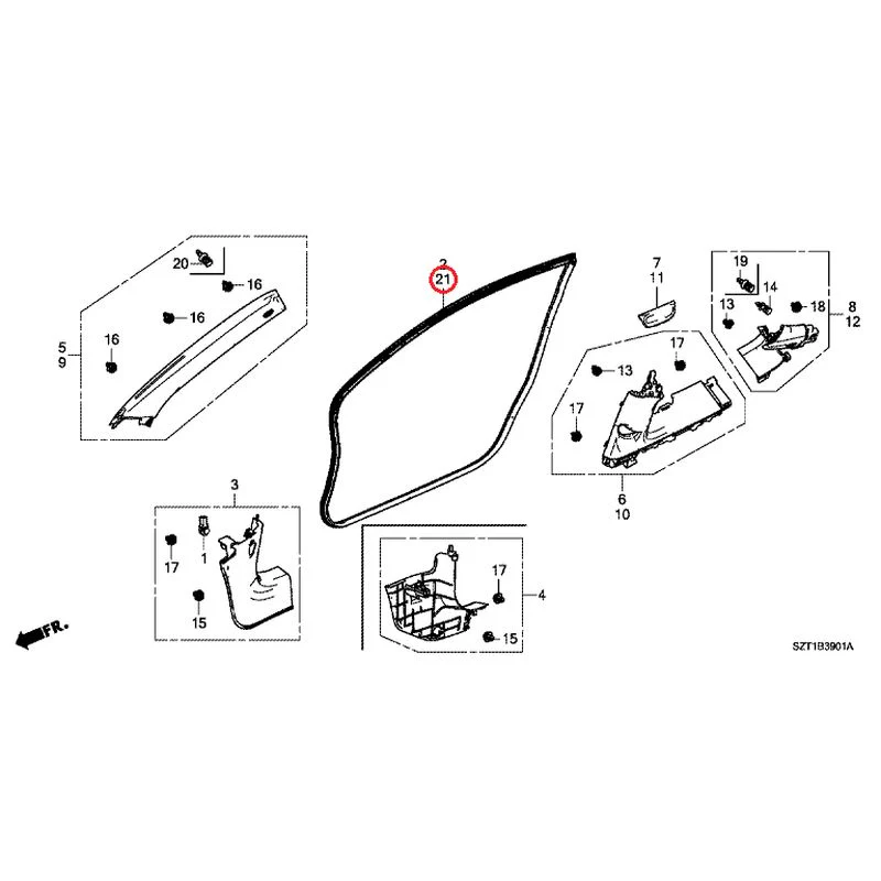 [NEW] JDM HONDA CR-Z ZF1 2012 Pillar Garnish GENUINE OEM - Image 42