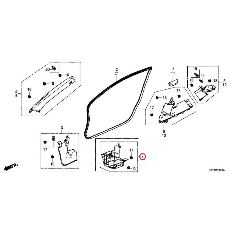 [NEW] JDM HONDA CR-Z ZF1 2012 Pillar Garnish GENUINE OEM - Image 5