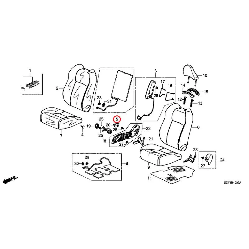 [NEW] JDM HONDA CR-Z ZF1 2012 Front Seats (R.) GENUINE OEM - Image 10