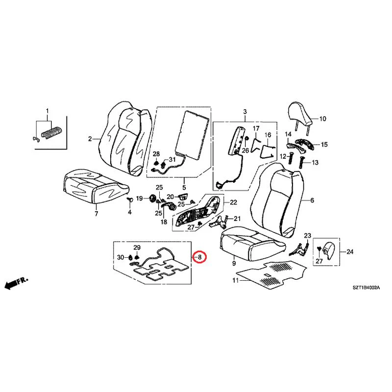 [NEW] JDM HONDA CR-Z ZF1 2012 Front Seats (R.) GENUINE OEM - Image 18
