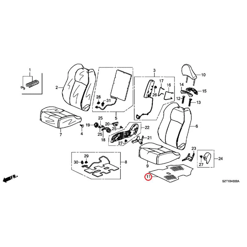 [NEW] JDM HONDA CR-Z ZF1 2012 Front Seats (R.) GENUINE OEM - Image 25
