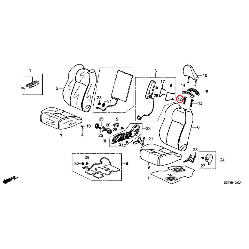 [NEW] JDM HONDA CR-Z ZF1 2012 Front Seats (R.) GENUINE OEM - Image 26