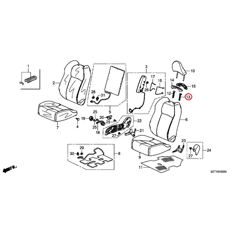 [NEW] JDM HONDA CR-Z ZF1 2012 Front Seats (R.) GENUINE OEM - Image 27