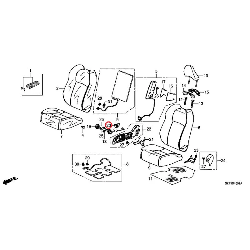 [NEW] JDM HONDA CR-Z ZF1 2012 Front Seats (R.) GENUINE OEM - Image 34
