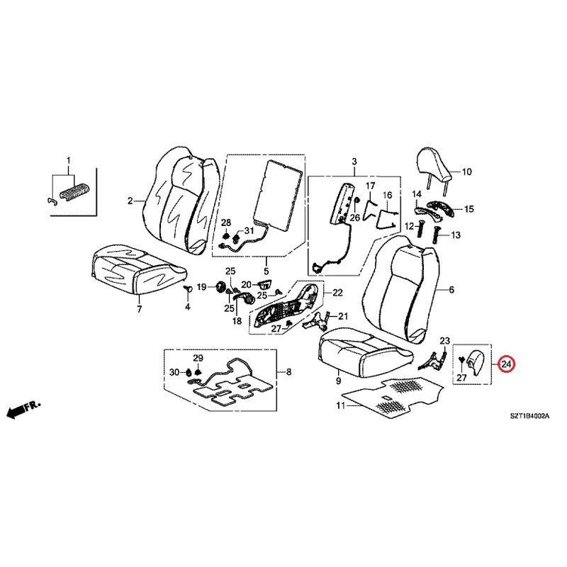[NEW] JDM HONDA CR-Z ZF1 2012 Front Seats (R.) GENUINE OEM - Image 38