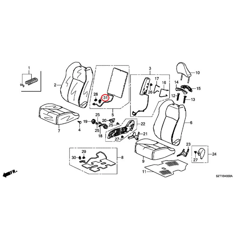 [NEW] JDM HONDA CR-Z ZF1 2012 Front Seats (R.) GENUINE OEM - Image 45