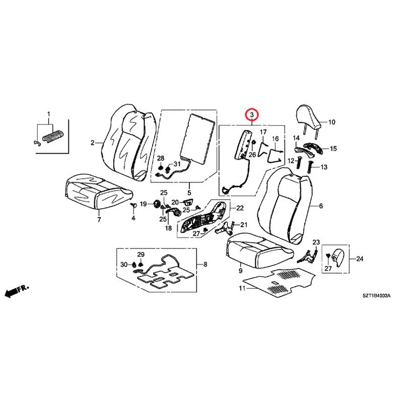[NEW] JDM HONDA CR-Z ZF1 2012 Front Seats (R.) GENUINE OEM - Image 8