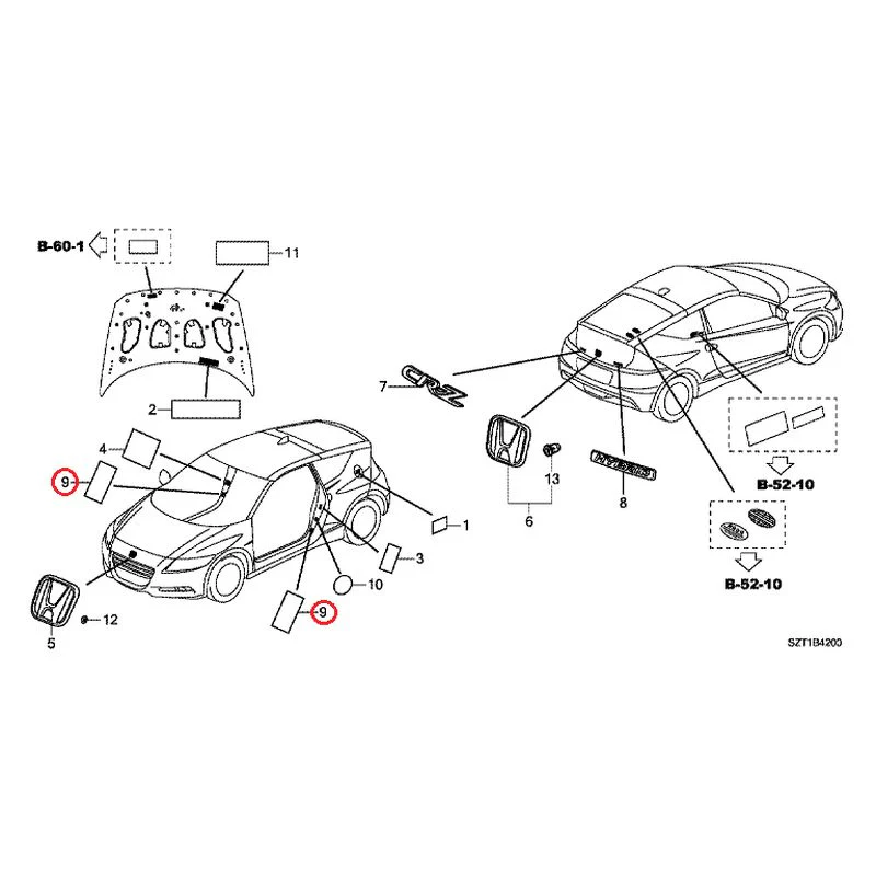 [NEW] JDM HONDA CR-Z ZF1 2012 Emblem/Caution Label GENUINE OEM - Image 10
