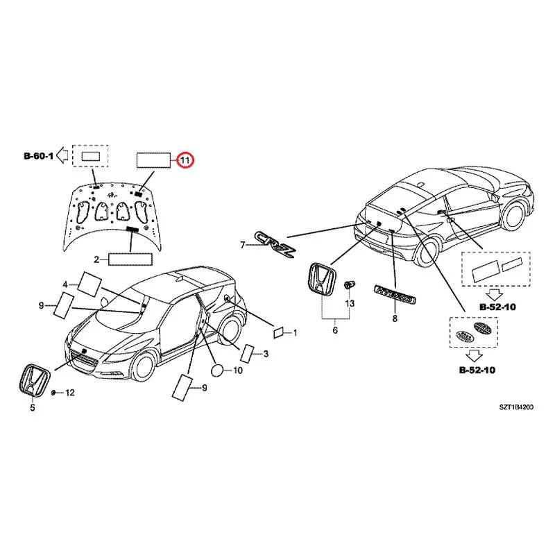 [NEW] JDM HONDA CR-Z ZF1 2012 Emblem/Caution Label GENUINE OEM - Image 12