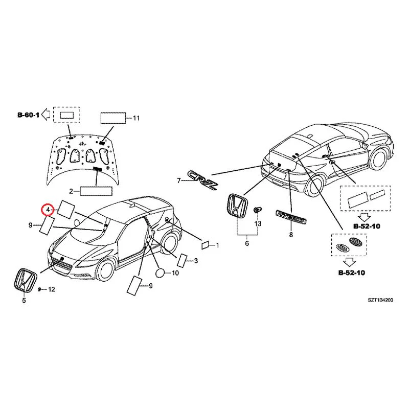 [NEW] JDM HONDA CR-Z ZF1 2012 Emblem/Caution Label GENUINE OEM - Image 5