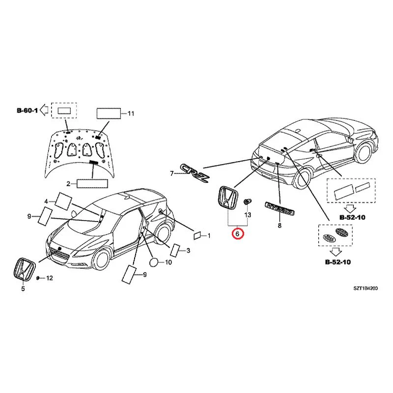 [NEW] JDM HONDA CR-Z ZF1 2012 Emblem/Caution Label GENUINE OEM - Image 7