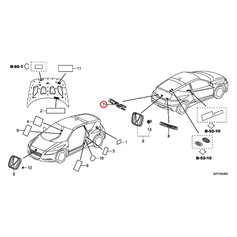 [NEW] JDM HONDA CR-Z ZF1 2012 Emblem/Caution Label GENUINE OEM - Image 8