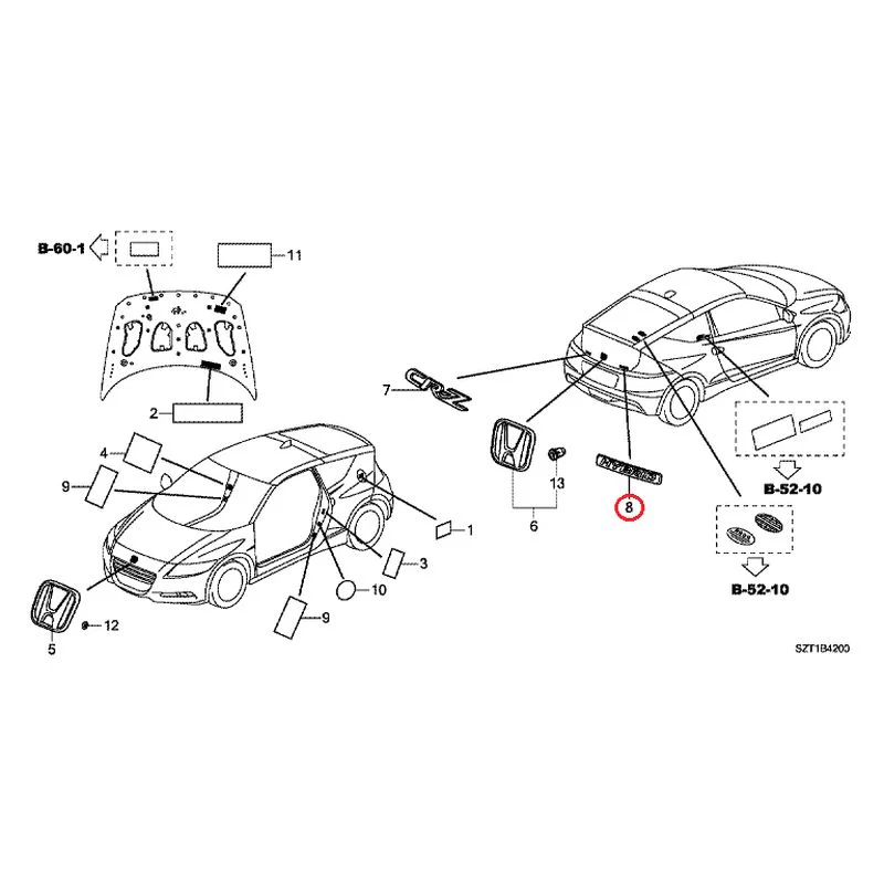 [NEW] JDM HONDA CR-Z ZF1 2012 Emblem/Caution Label GENUINE OEM - Image 9
