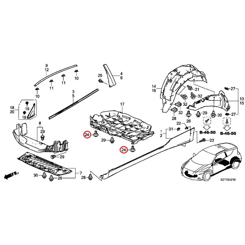 [NEW] JDM HONDA CR-Z ZF1 2012 Molding/Side Sill Garnish GENUINE OEM - Image 41