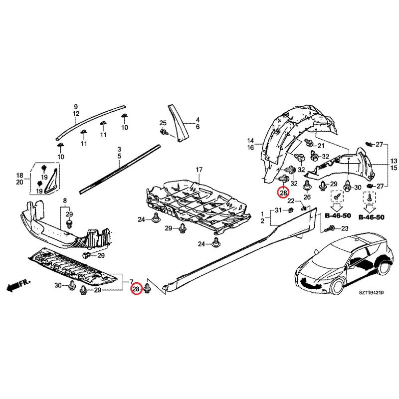 [NEW] JDM HONDA CR-Z ZF1 2012 Molding/Side Sill Garnish GENUINE OEM - Image 45