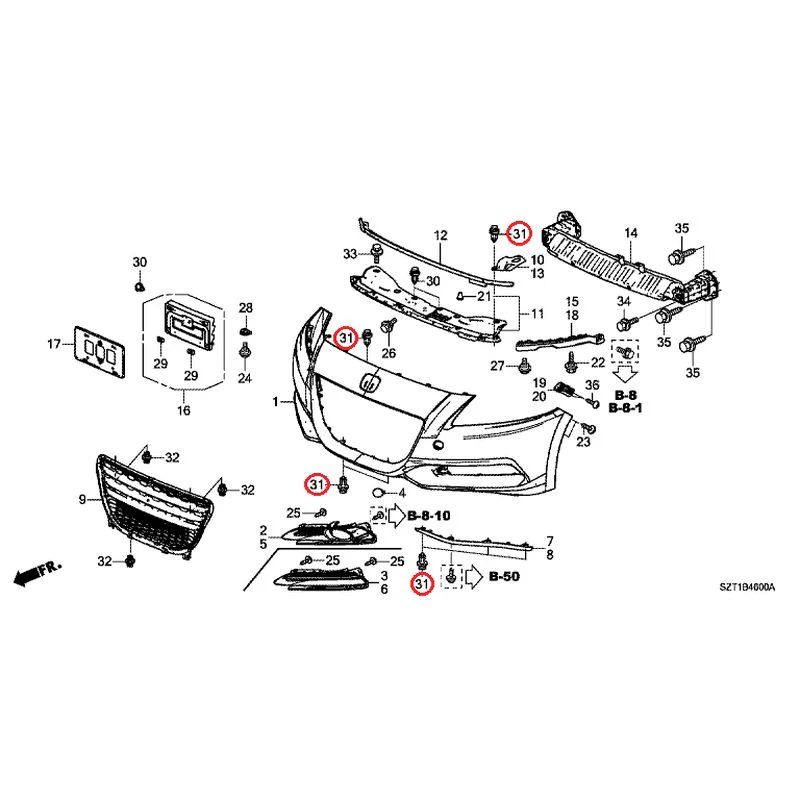 [NEW] JDM HONDA CR-Z ZF1 2012 Front Bumper GENUINE OEM - Image 46