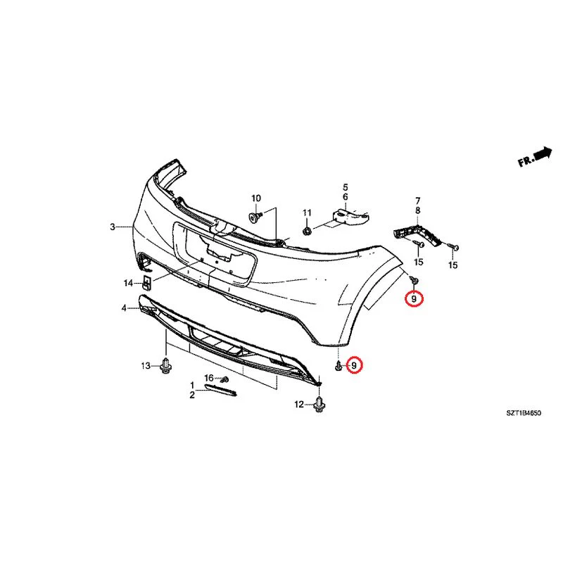 [NEW] JDM HONDA CR-Z ZF1 2012 Rear Bumper GENUINE OEM - Image 18