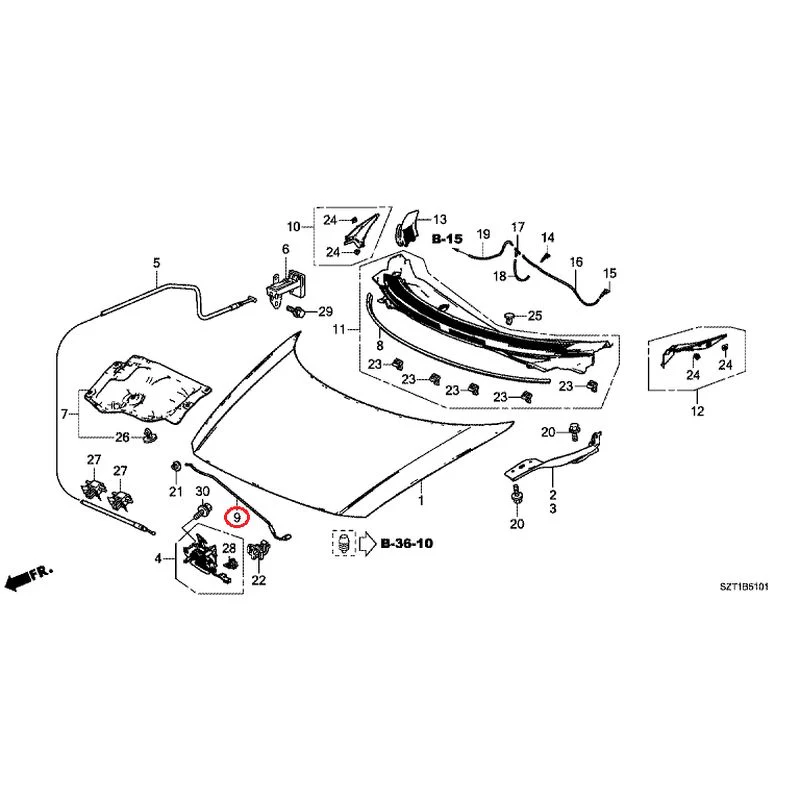[NEW] JDM HONDA CR-Z ZF1 2012 Hood GENUINE OEM - Image 10