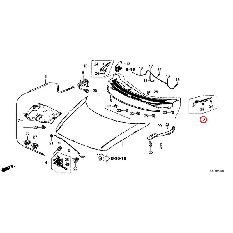 [NEW] JDM HONDA CR-Z ZF1 2012 Hood GENUINE OEM - Image 13