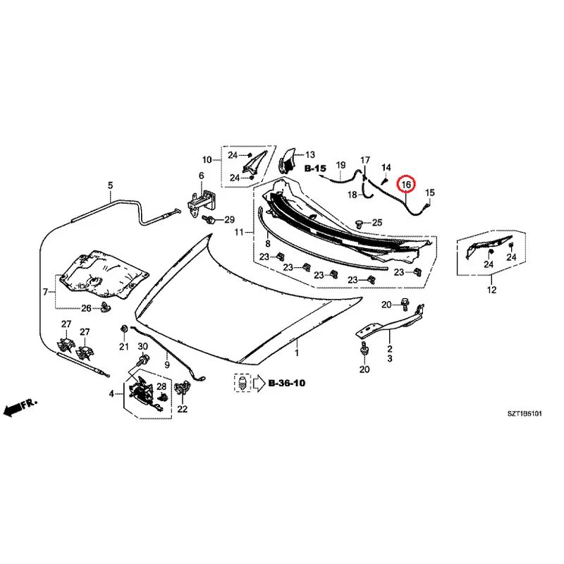 [NEW] JDM HONDA CR-Z ZF1 2012 Hood GENUINE OEM - Image 17
