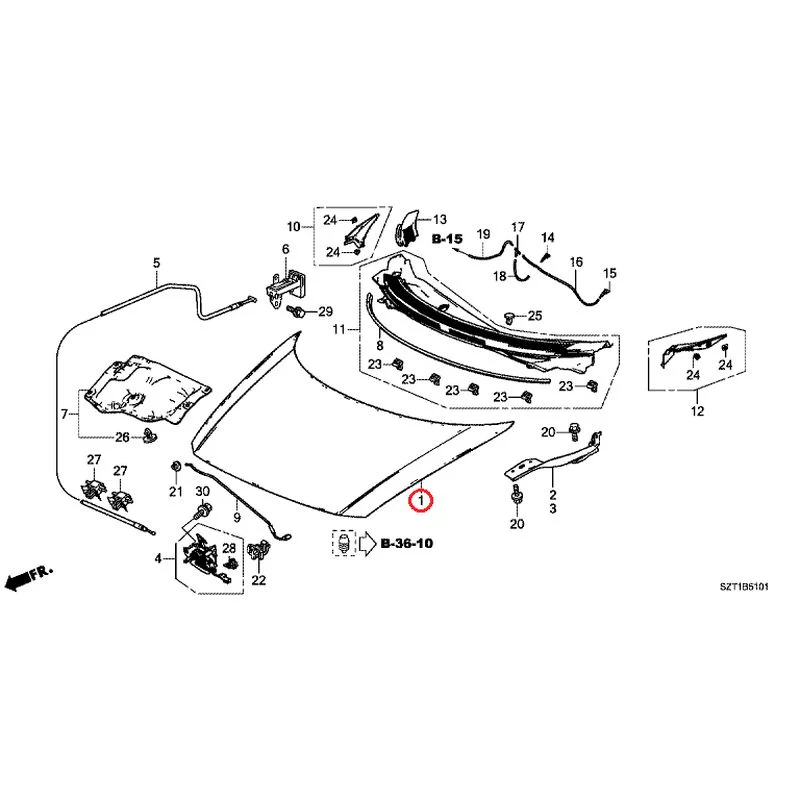 [NEW] JDM HONDA CR-Z ZF1 2012 Hood GENUINE OEM - Image 2