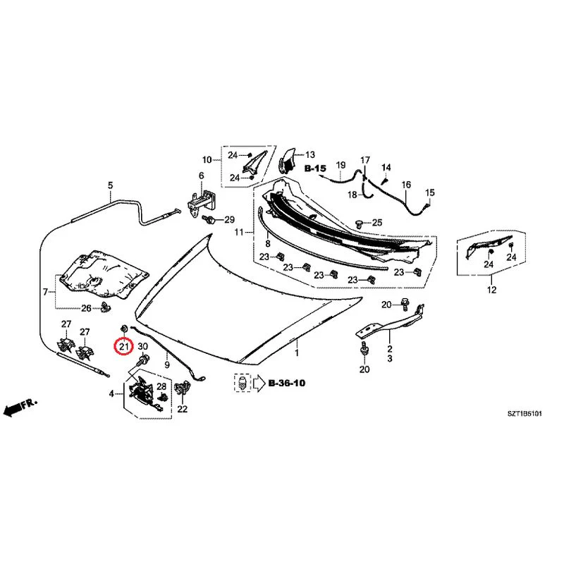 [NEW] JDM HONDA CR-Z ZF1 2012 Hood GENUINE OEM - Image 22