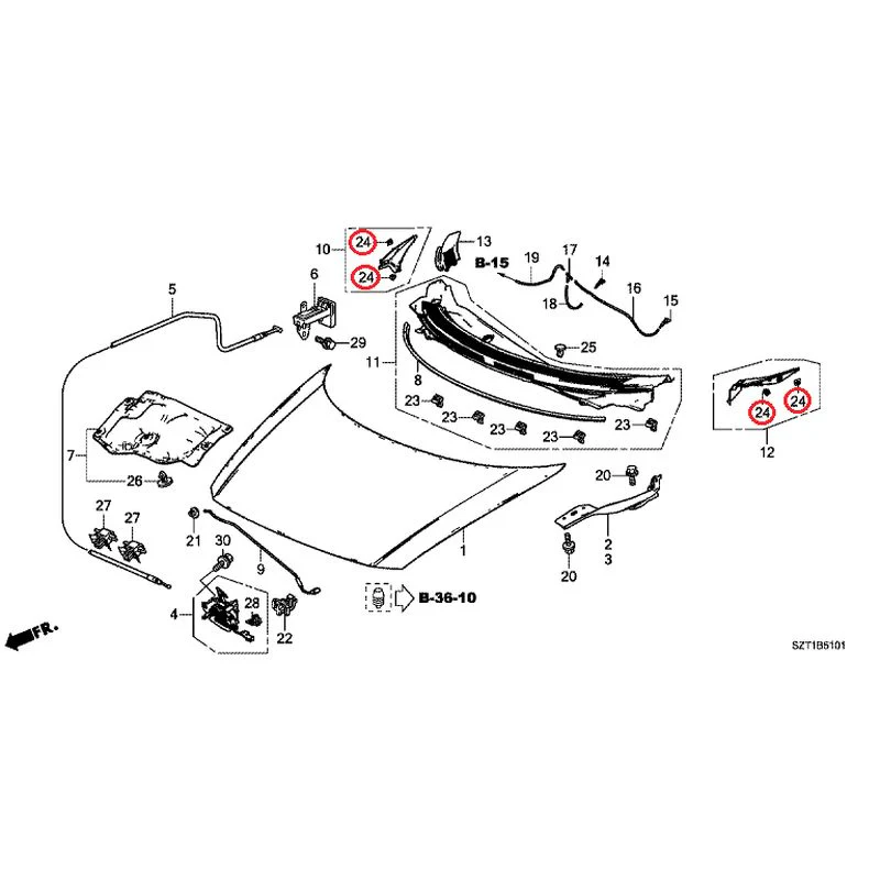 [NEW] JDM HONDA CR-Z ZF1 2012 Hood GENUINE OEM - Image 25