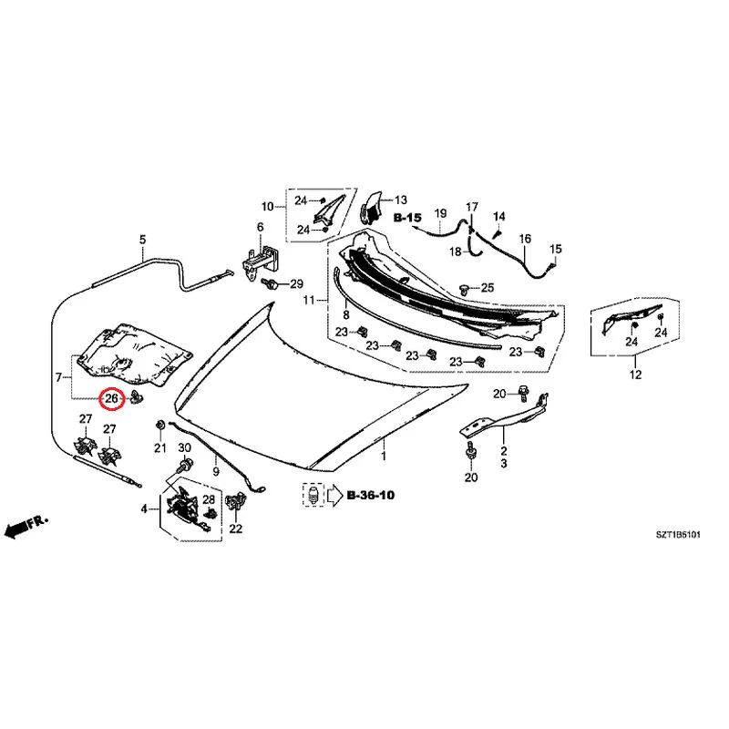 [NEW] JDM HONDA CR-Z ZF1 2012 Hood GENUINE OEM - Image 27