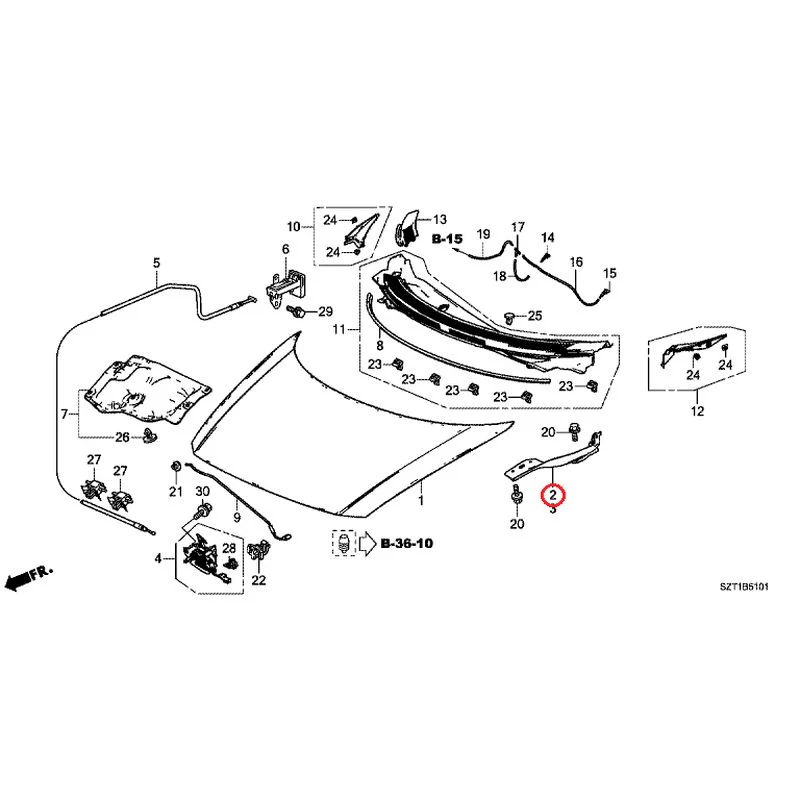 [NEW] JDM HONDA CR-Z ZF1 2012 Hood GENUINE OEM - Image 3