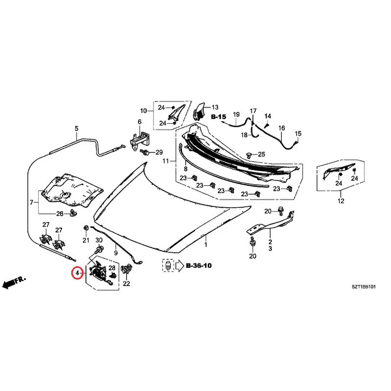 [NEW] JDM HONDA CR-Z ZF1 2012 Hood GENUINE OEM - Image 5
