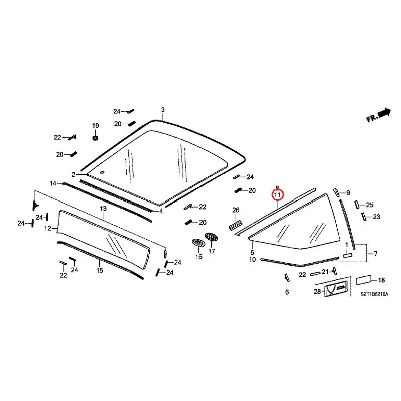 [NEW] JDM HONDA CR-Z ZF1 2012 Rear Windshield Glass GENUINE OEM - Image 17