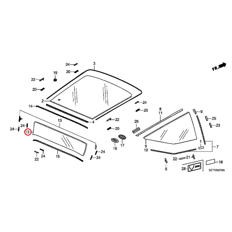 [NEW] JDM HONDA CR-Z ZF1 2012 Rear Windshield Glass GENUINE OEM - Image 18