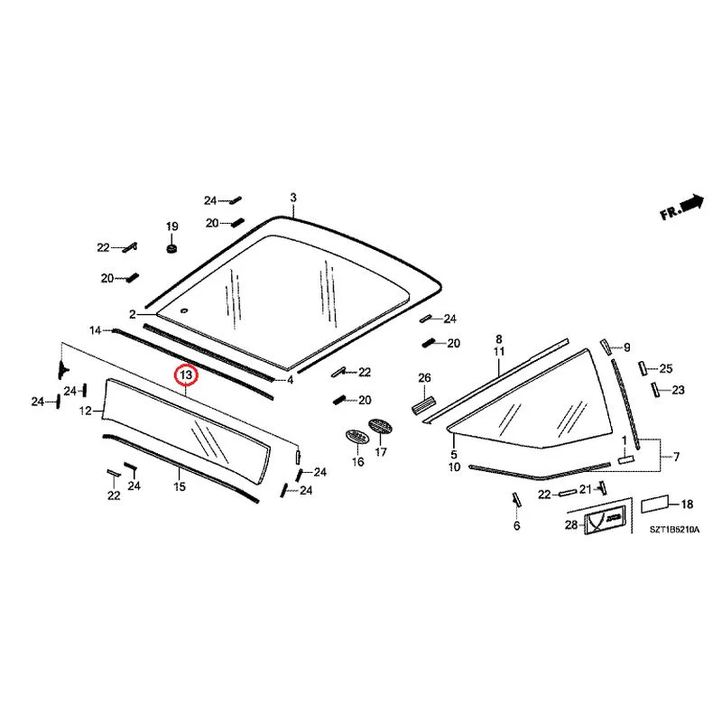 [NEW] JDM HONDA CR-Z ZF1 2012 Rear Windshield Glass GENUINE OEM - Image 19